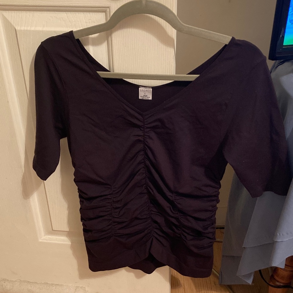 Legacy Black Ruched Blouse